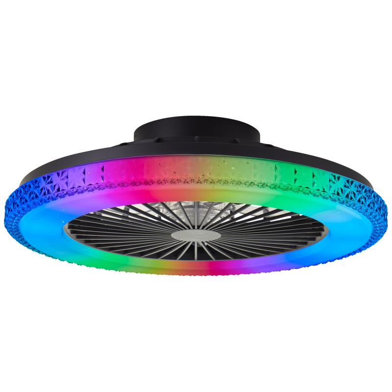 Badria Ø50 Schwarz Von Brilliant - Die Ventilatorgeschwindigkeit l&auml;sst sich bequem &uuml;ber die Fernbedienung regeln, und die praktische Reversierfunktion erm&ouml;glicht den ganzj&auml;hrigen Einsatz des Ventilators: im Sommer zur K&uuml;hlung und im Winter zur effektiveren Verteilung warmer Luft.