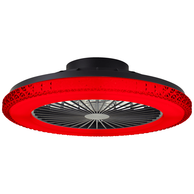 Badria Ø50 Schwarz Von Brilliant - Die Ventilatorgeschwindigkeit l&auml;sst sich bequem &uuml;ber die Fernbedienung regeln, und die praktische Reversierfunktion erm&ouml;glicht den ganzj&auml;hrigen Einsatz des Ventilators: im Sommer zur K&uuml;hlung und im Winter zur effektiveren Verteilung warmer Luft.