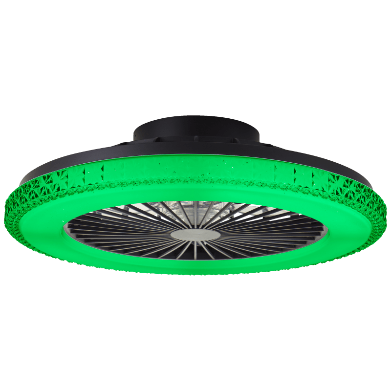 Badria Ø50 Schwarz Von Brilliant - Die Ventilatorgeschwindigkeit l&auml;sst sich bequem &uuml;ber die Fernbedienung regeln, und die praktische Reversierfunktion erm&ouml;glicht den ganzj&auml;hrigen Einsatz des Ventilators: im Sommer zur K&uuml;hlung und im Winter zur effektiveren Verteilung warmer Luft.