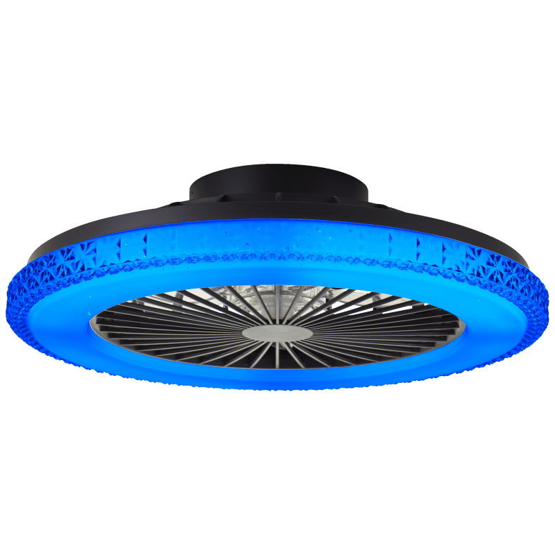 Badria Ø50 Schwarz Von Brilliant - Die Ventilatorgeschwindigkeit l&auml;sst sich bequem &uuml;ber die Fernbedienung regeln, und die praktische Reversierfunktion erm&ouml;glicht den ganzj&auml;hrigen Einsatz des Ventilators: im Sommer zur K&uuml;hlung und im Winter zur effektiveren Verteilung warmer Luft.
