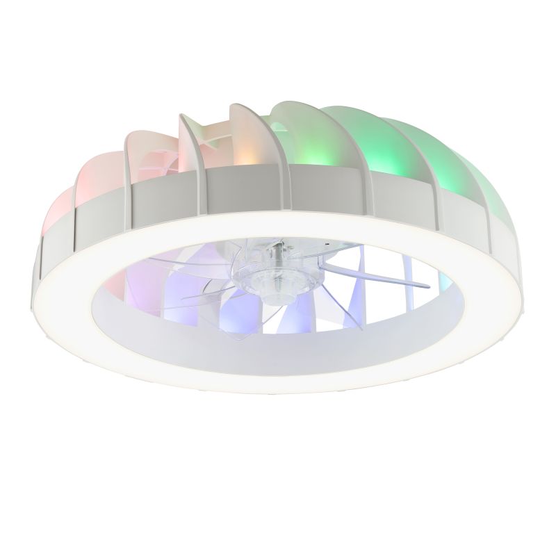 Fanora Ø46 Weiß Von Brilliant - Im Sommer sorgt der Ventilator f&uuml;r k&uuml;hlende Luftzirkulation, w&auml;hrend die Umkehrfunktion im Winter die warme Luft gleichm&auml;&szlig;ig im Raum verteilt und so zu einem geringeren Energieverbrauch beitr&auml;gt.