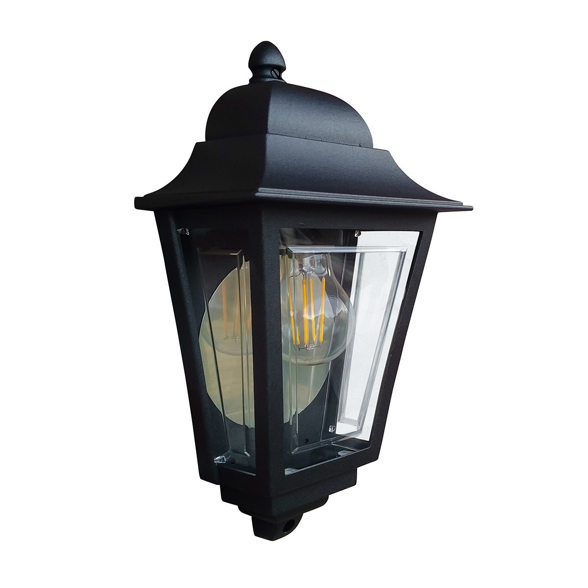 Deco Lane 32cm Schwarz außenlampe Von Elstead Lighting - Es besteht aus schwarz lackiertem Aluminium und Polycarbonat und bietet eine leichte und dennoch robuste Konstruktion, die wetterfest und langlebig ist.