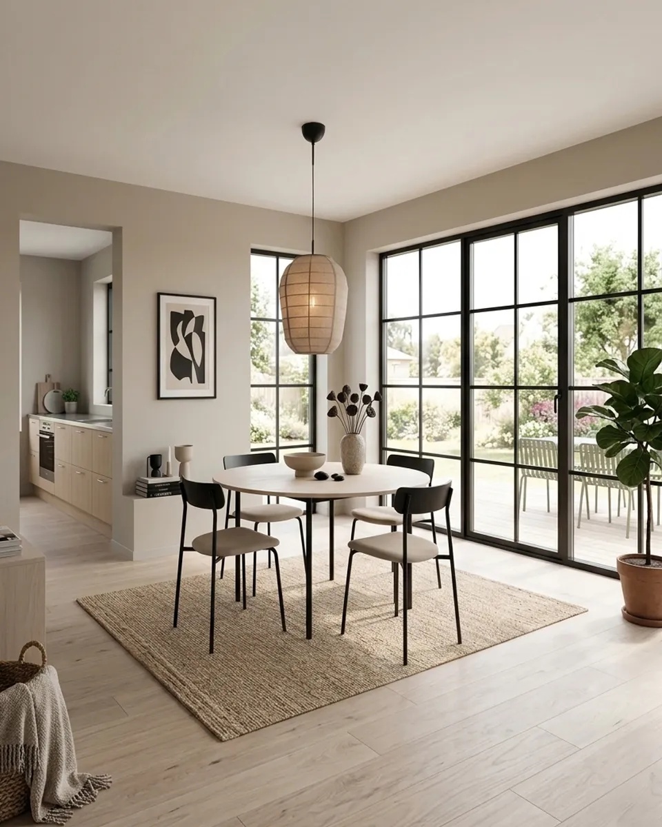 Delino Ø40 Beige hängelampe Von By Rydéns - Der Rahmen aus Eschenholz und die dekorativen Rattan-Details verleihen der Leuchte eine warme und harmonische Ausstrahlung.