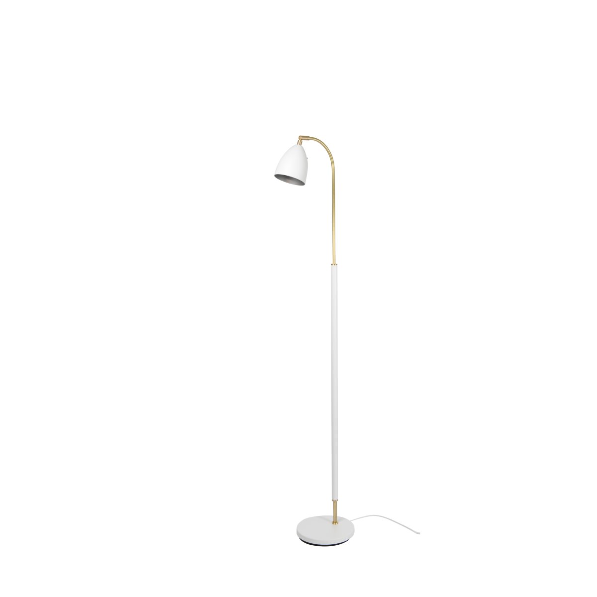 Deluxe Weiß/Messing stehlampe Von Belid - Die Kombination aus Wei&szlig; und Messing verleiht der Leuchte ein luxuri&ouml;ses Ambiente und einen modernen Touch, der das Interieur aufwertet.