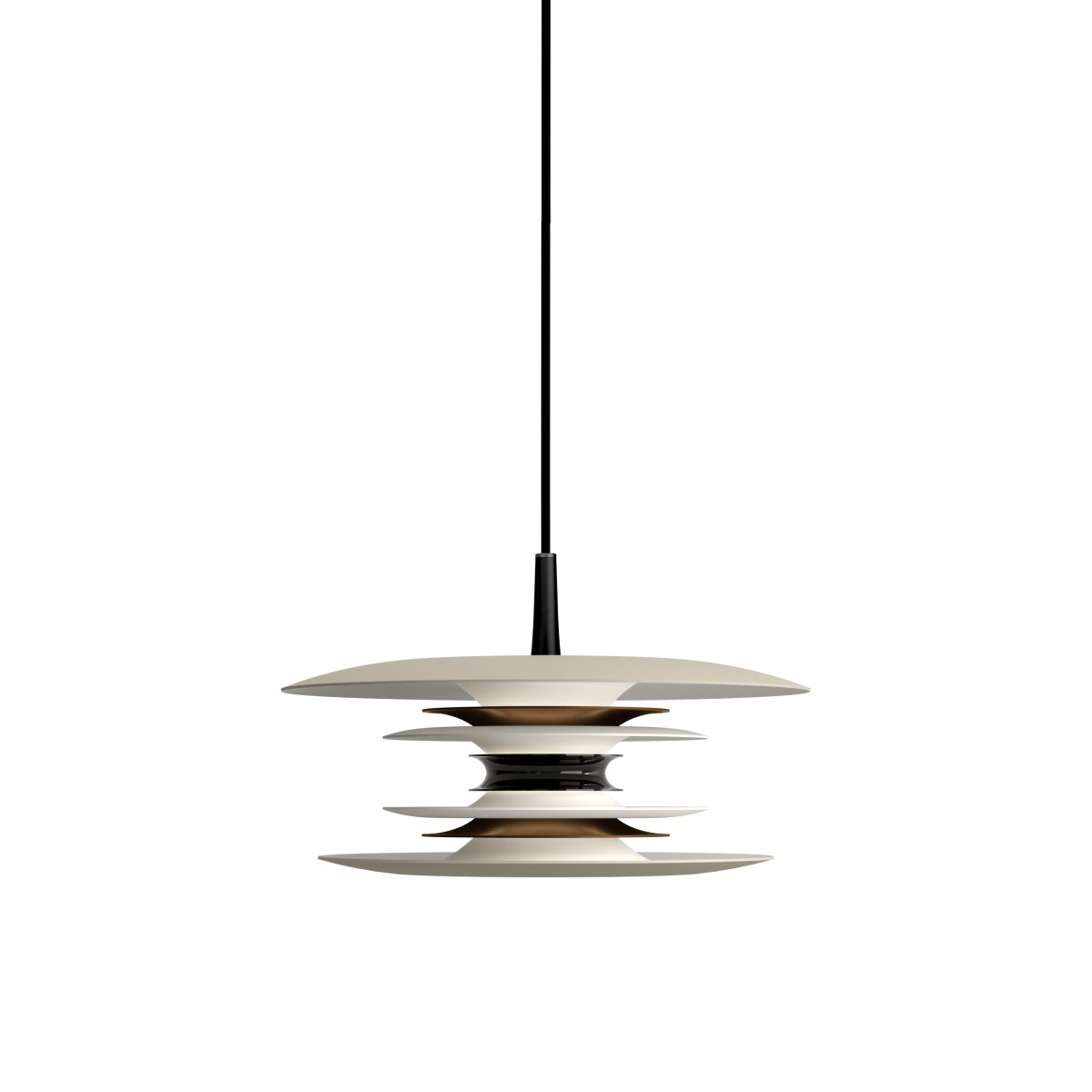 Diablo Ø30 Sand/Bronze hängelampe Von Belid - Die Pendelleuchte verbreitet ein angenehmes, ged&auml;mpftes Licht und eignet sich sowohl &uuml;ber dem Esstisch als auch in anderen Bereichen des Hauses, in denen Stil und Funktionalit&auml;t kombiniert werden sollen.