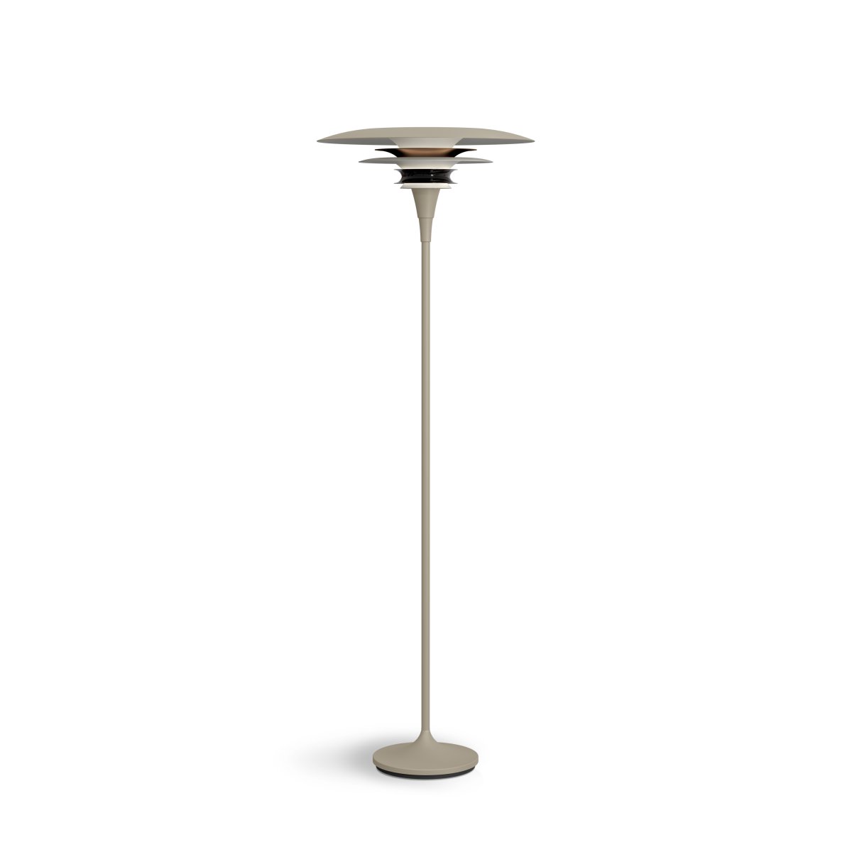 Diablo Ø50 Sand/Bronze stehlampe Von Belid - Die Leuchte ist in mehreren Farbkombinationen erh&auml;ltlich, insbesondere in einem markanten Mix aus Sandbeige und Bronze, der einen modernen und zugleich dramatischen Ausdruck verleiht.