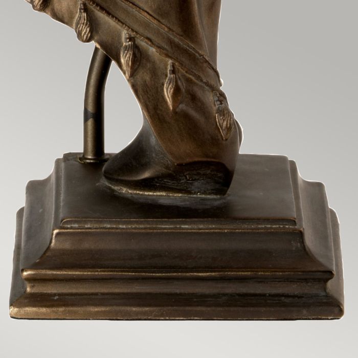 Eclipse 38cm Bronze tischlampe Von Elstead Lighting - Der Lampenfuß besteht aus einer detailreichen Pferdebüste in bronzefarbener Patina, die der Leuchte eine exklusive und zeitlose Ausstrahlung verleiht.