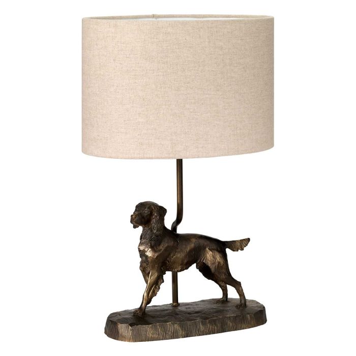 Rufus 48cm Bronze tischlampe Von Elstead Lighting - Der ovale Lampenschirm aus laminierter Naturjute spendet ein sanftes, angenehmes Licht und schafft eine warme Atmosphäre im Raum.
