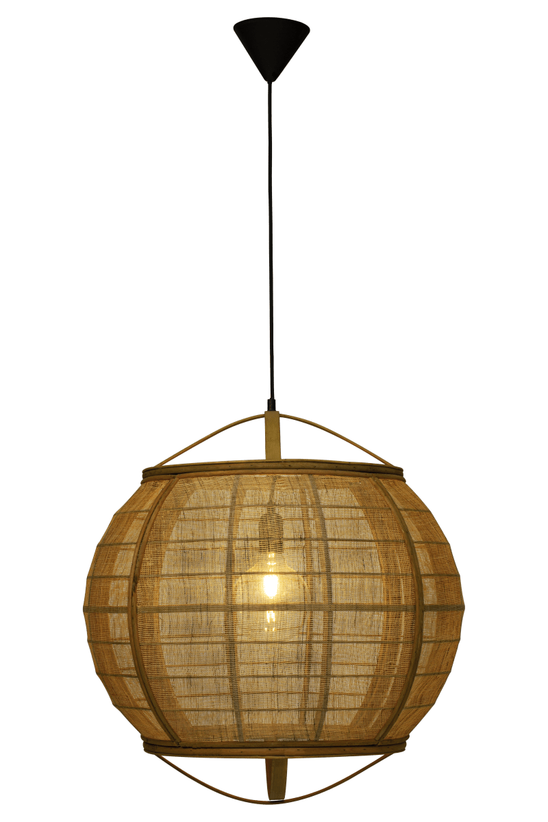 Borneo Ø58 Natur hängelampe Von Aneta Lighting - Der handgefertigte Schirm filtert das Licht der Lichtquelle und verbreitet ein weiches und angenehmes Licht im Raum.