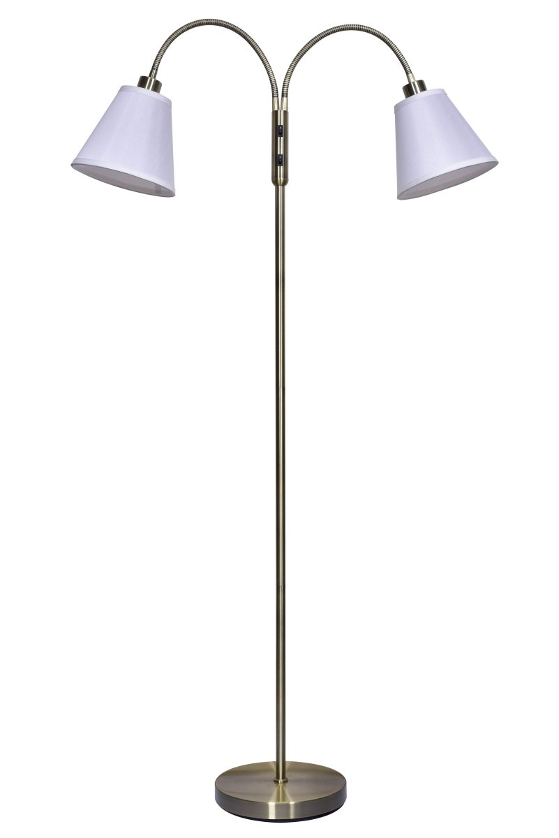 Doppio Antikes Messing stehlampe Von Lampan - Dank der flexiblen Arme k&ouml;nnen Sie das Licht ganz einfach dorthin lenken, wo Sie es brauchen &ndash; egal, ob Sie auf der Couch oder in Ihrem Lieblingssessel sitzen.