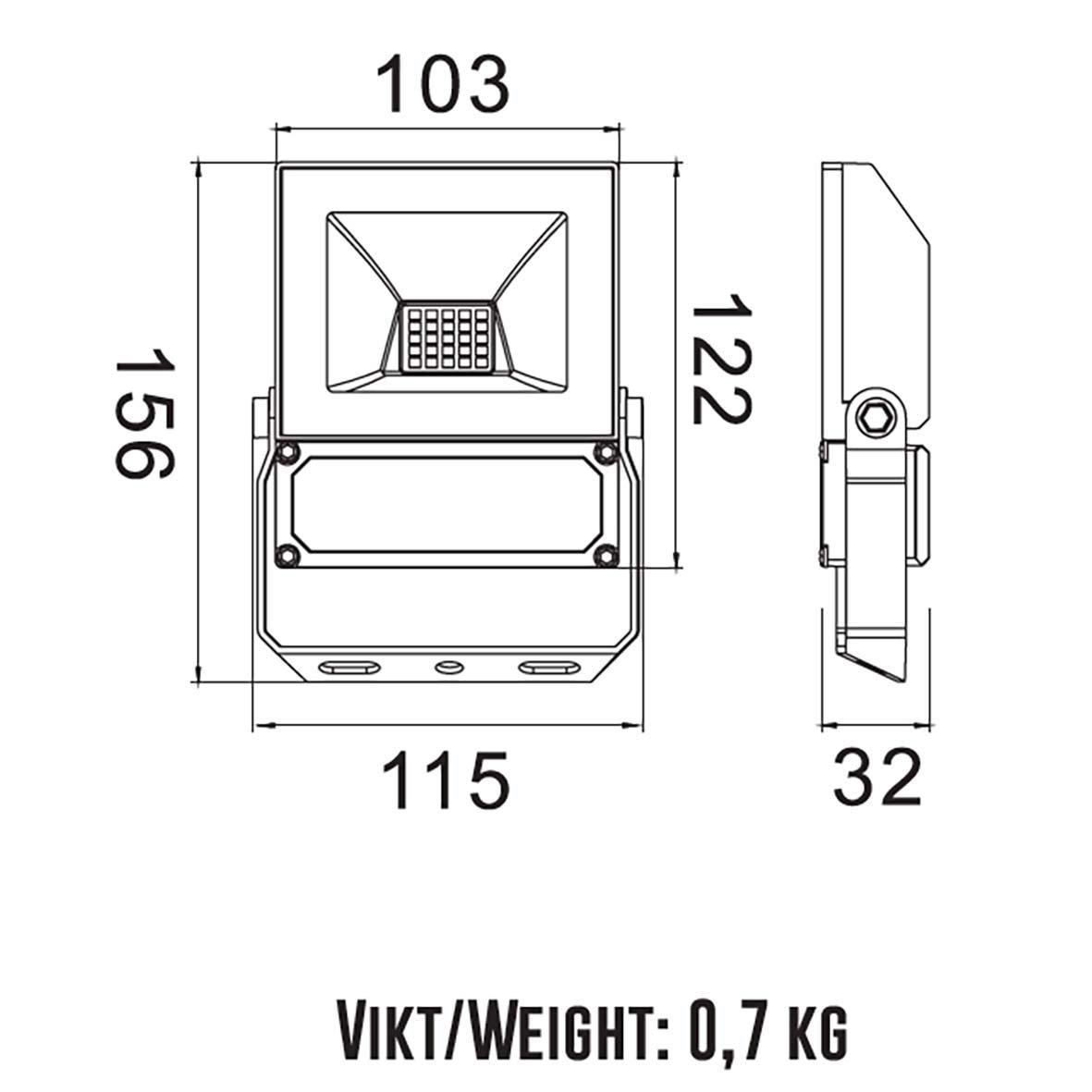 Elly Strahler 10W Schwarz Von Designlight - Dank der Schutzart IP65 ist die Leuchte staubdicht und gegen Starkregen gesch&uuml;tzt und somit perfekt f&uuml;r Fassaden, Eing&auml;nge, Gehwege und andere exponierte Bereiche geeignet.