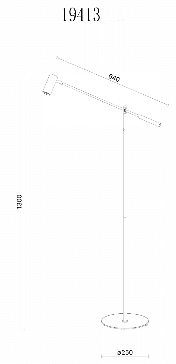 Concord Weiß stehlampe Von Aneta Lighting - Sowohl der Lampenkopf als auch der Arm lassen sich verstellen, sodass Sie das Licht ganz einfach dorthin lenken k&ouml;nnen, wo Sie es m&ouml;chten.