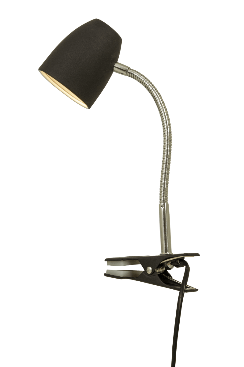 Sandnes Schwarz klemmlampe Von Aneta Lighting - Praktische Klemme f&uuml;r Kopfteil, Schreibtisch oder Regal.