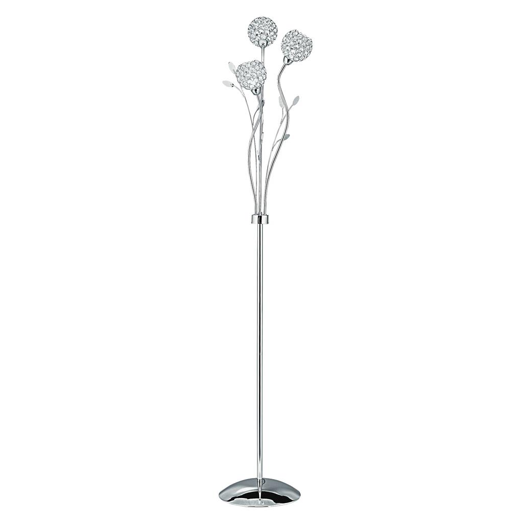 Bellis Chrom stehlampe Von Searchlight - Die Kombination aus Chrom und Klarglas erzeugt eine funkelnde und effektive Lichtverteilung, die den Raum aufwertet.