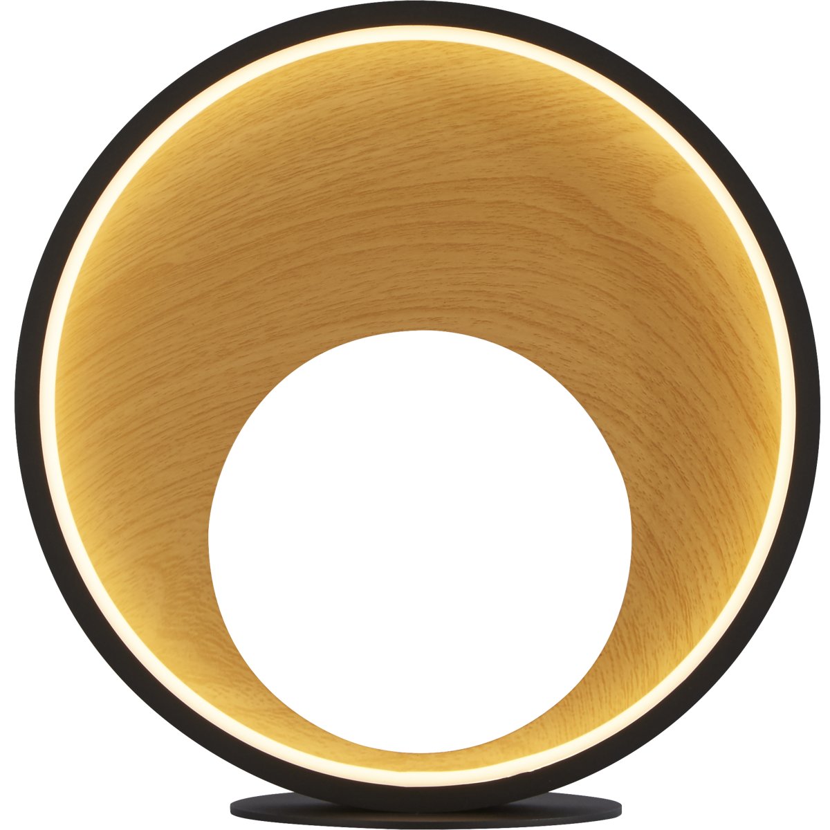 Zoombild von Curio 30cm Natur tischlampe Von Searchlight - Diese moderne Tischleuchte besticht durch ihr einzigartiges, rundes Design und die elegante Holzoptik.