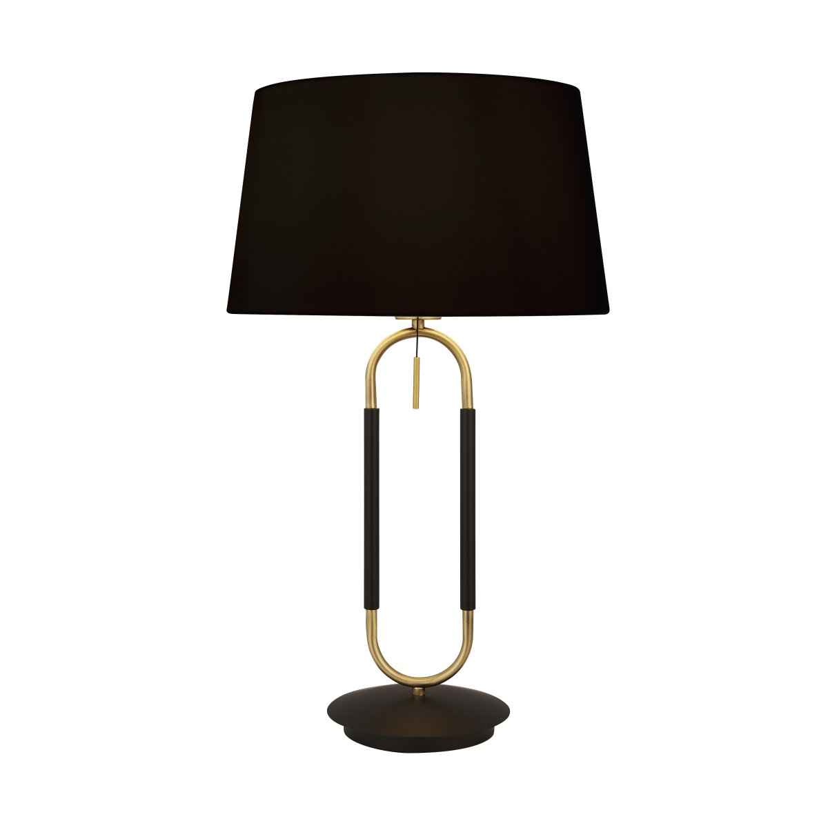 Jazz 50cm Mattschwarz tischlampe Von Searchlight - Das geometrische Metallgestell in Gold und Schwarz bildet einen harmonischen Kontrast, w&auml;hrend der schwarze Lampenschirm ein weiches und angenehmes Licht verbreitet.