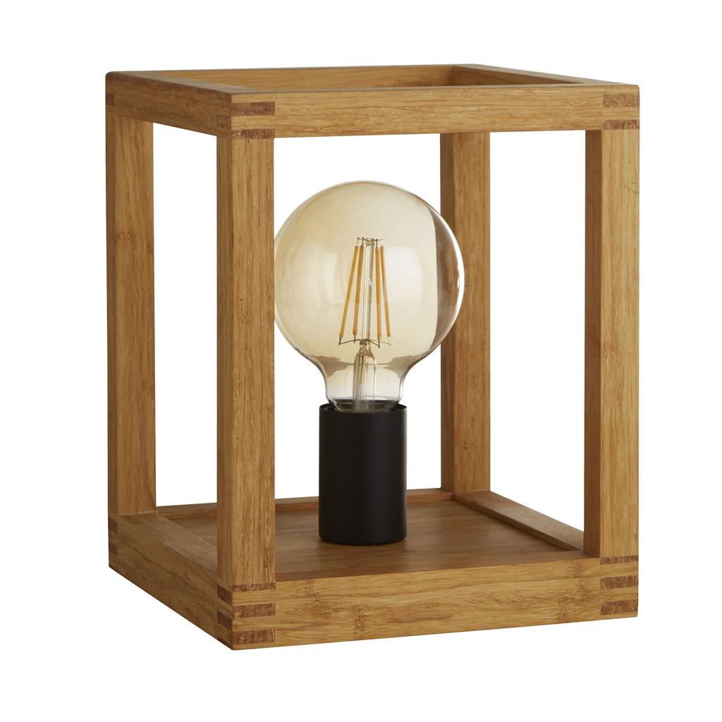 Square 25cm Holz tischlampe Von Searchlight - Es passt gleichermaßen gut in moderne Häuser wie auch in traditionellere Umgebungen und wird dank seiner Vielseitigkeit und seines zeitlosen Aussehens schnell zu einem Favoriten.