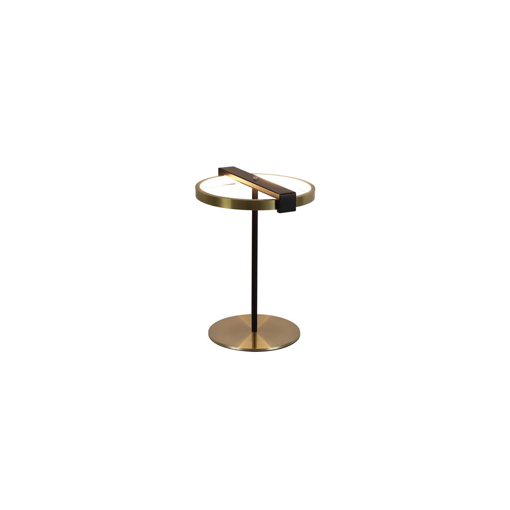 Aerial 35cm Messing/Schwarz tischlampe Von Searchlight - Der stilvolle Ring mit integrierter LED sorgt f&uuml;r ein gleichm&auml;&szlig;iges und angenehmes Licht und passt perfekt auf Beistelltisch, Schreibtisch oder Nachttisch.