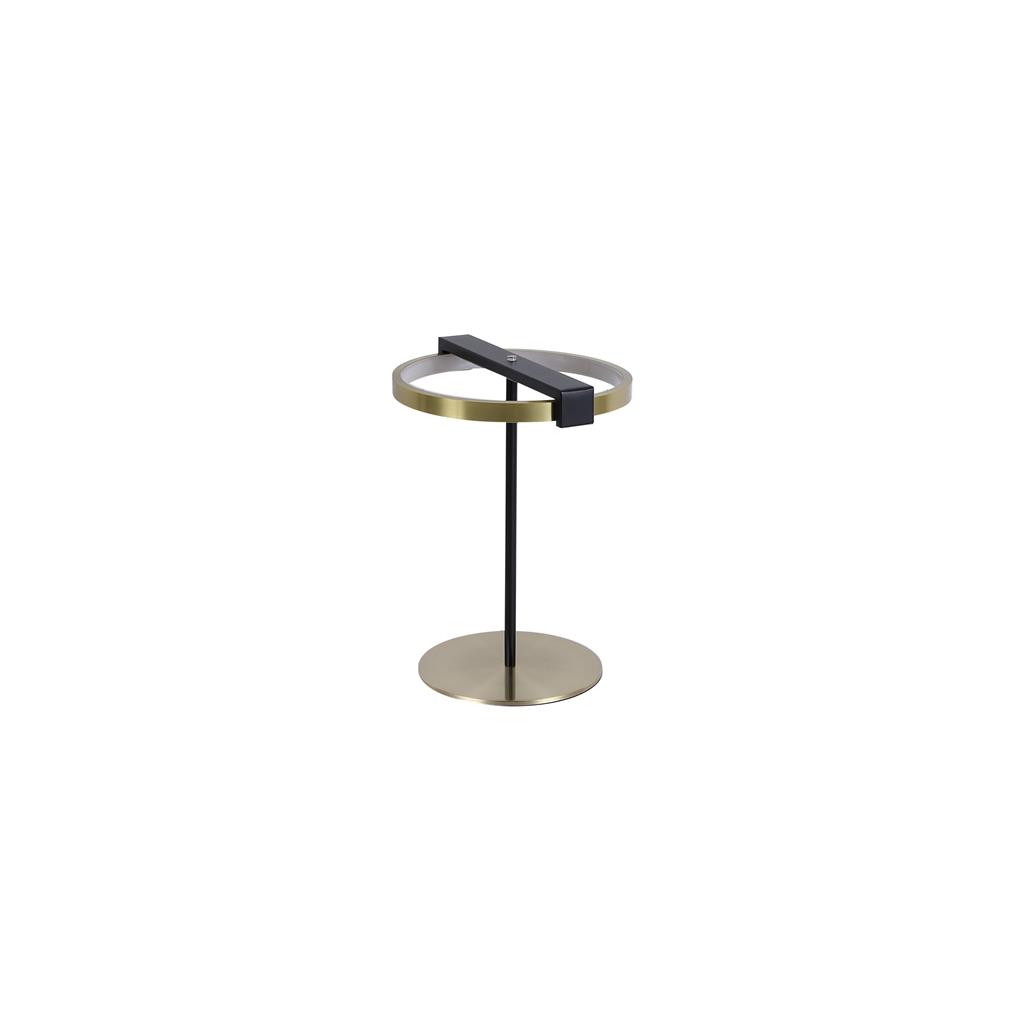 Aerial 35cm Messing/Schwarz tischlampe Von Searchlight - Der stilvolle Ring mit integrierter LED sorgt f&uuml;r ein gleichm&auml;&szlig;iges und angenehmes Licht und passt perfekt auf Beistelltisch, Schreibtisch oder Nachttisch.