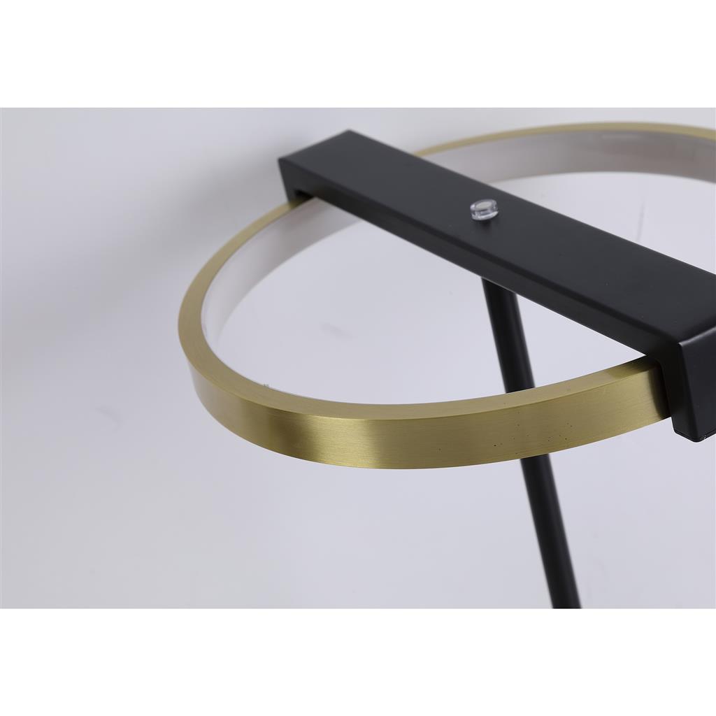 Aerial 35cm Messing/Schwarz tischlampe Von Searchlight - Der stilvolle Ring mit integrierter LED sorgt f&uuml;r ein gleichm&auml;&szlig;iges und angenehmes Licht und passt perfekt auf Beistelltisch, Schreibtisch oder Nachttisch.
