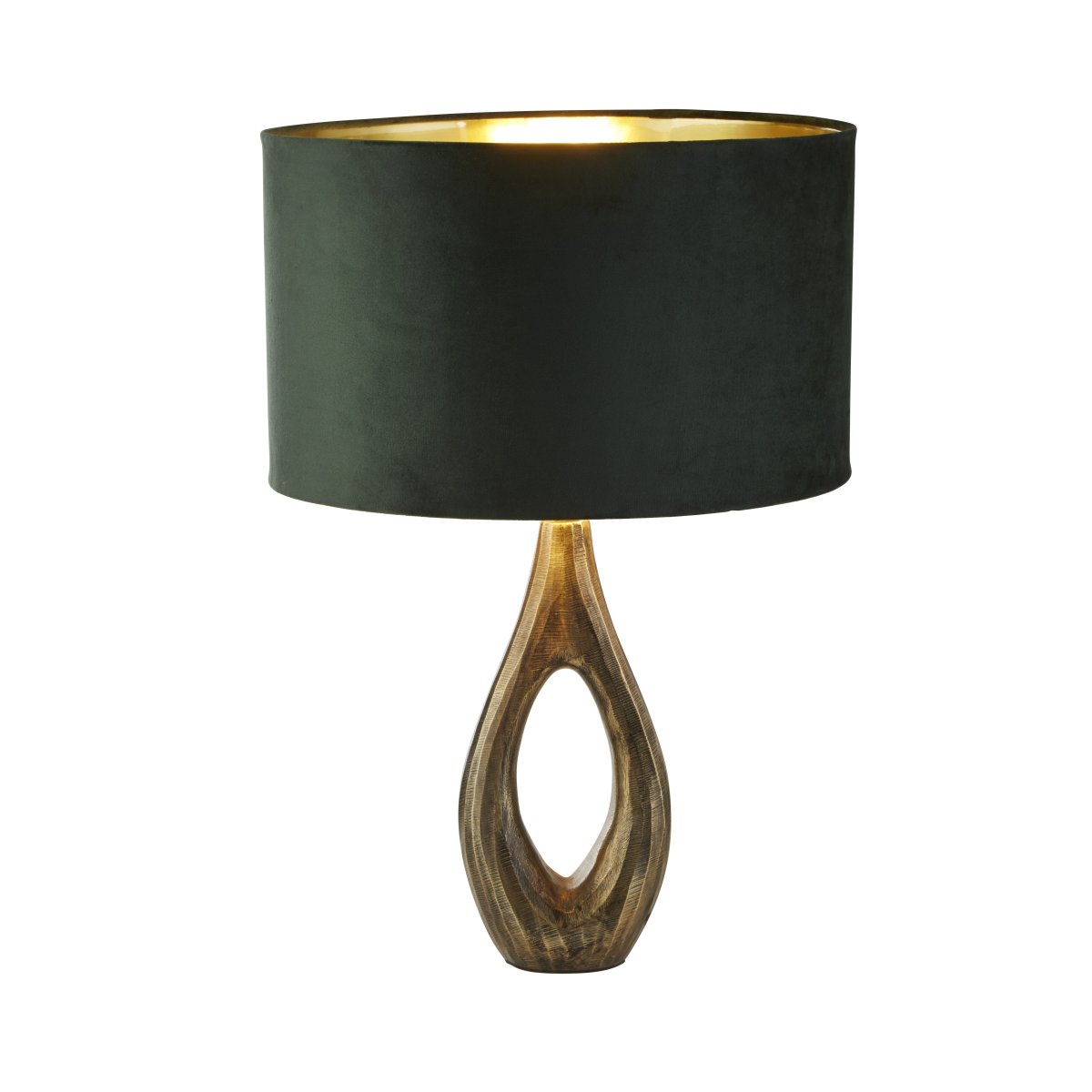 Bucklow 40cm Grün tischlampe Von Searchlight - Das raffinierte Design der Lampe vermittelt ein Gef&uuml;hl von anspruchsvollem Stil und erzeugt ein warmes, sanftes Licht, das perfekt dazu geeignet ist, im Wohnzimmer oder Schlafzimmer eine einladende Atmosph&auml;re zu schaffen.