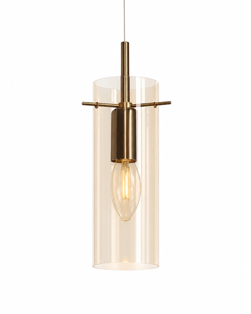 Cilinda Ø7 Messing/Bernstein fensterlampe Von Nordic Lighting - Cilinda ist eine zeitlose Fensterleuchte mit elegantem Design.