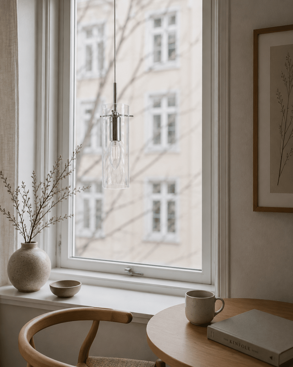 Cilinda Ø7 Chrome/transparent fensterlampe Von Nordic Lighting - Cilinda ist eine zeitlose Fensterlampe mit stilvollem Design.