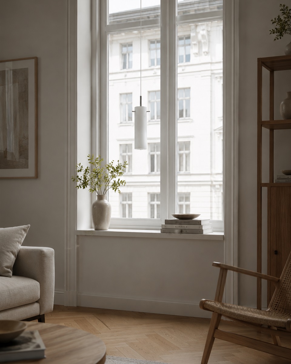 Cilinda Ø7 Chrom/Weiß fensterlampe Von Nordic Lighting - Cilinda ist eine zeitlose Fensterlampe mit stilvollem Design.