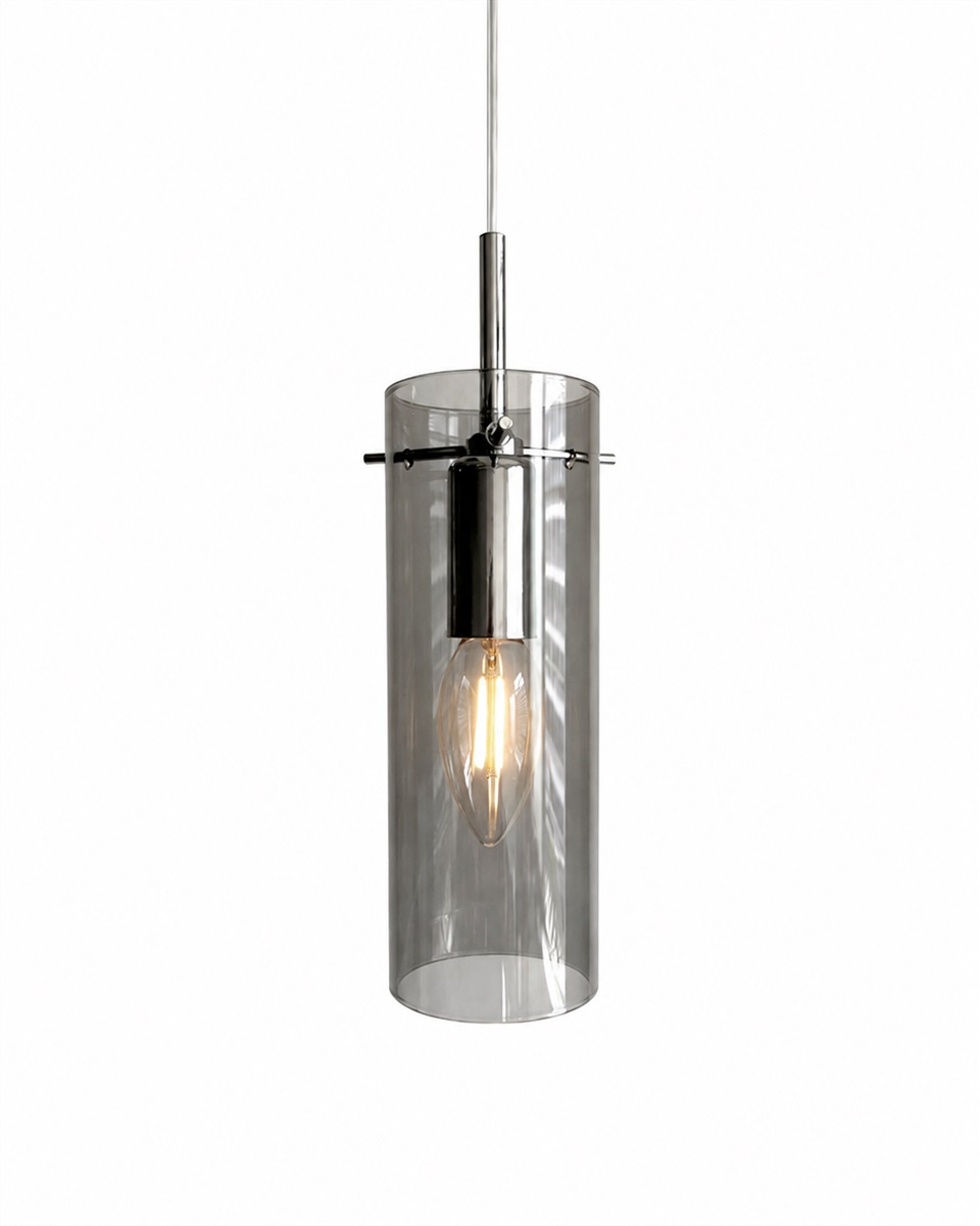 Cilinda Ø7 Chrome/geräuchert fensterlampe Von Nordic Lighting - Cilinda ist eine zeitlose Fensterlampe mit elegantem Design.