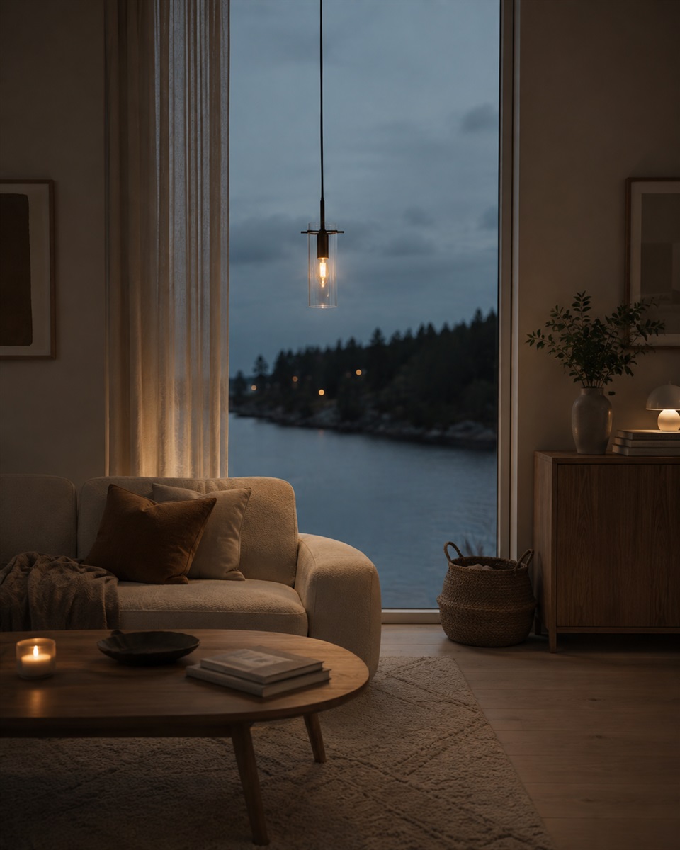 Cilinda Ø7 Schwarz/transparent fensterlampe Von Nordic Lighting - Cilinda ist eine zeitlose Fensterlampe mit stilvollem Design.