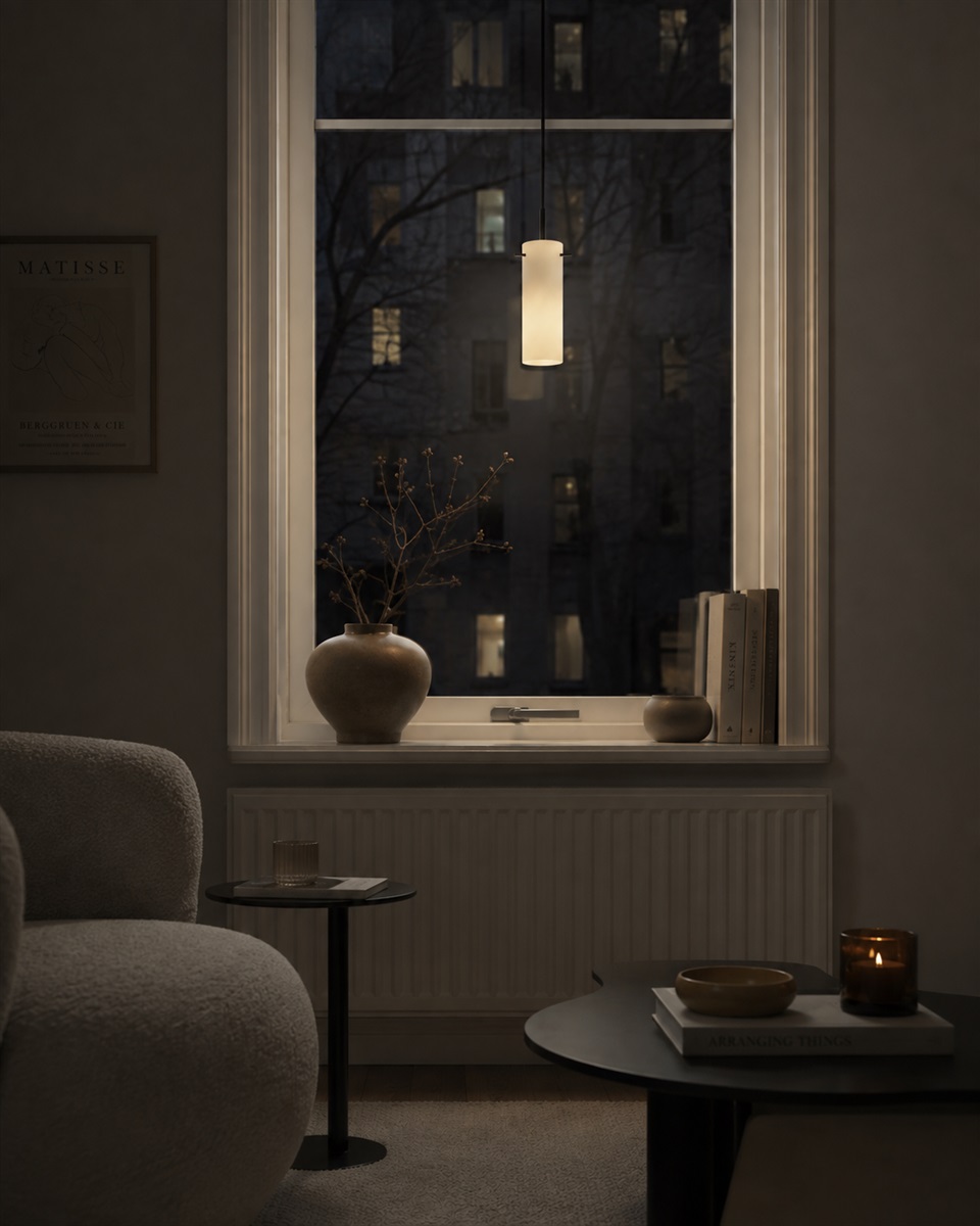 Cilinda Ø7 Schwarz und Weiß fensterlampe Von Nordic Lighting - Cilinda ist eine zeitlose Fensterlampe mit stilvollem Design.
