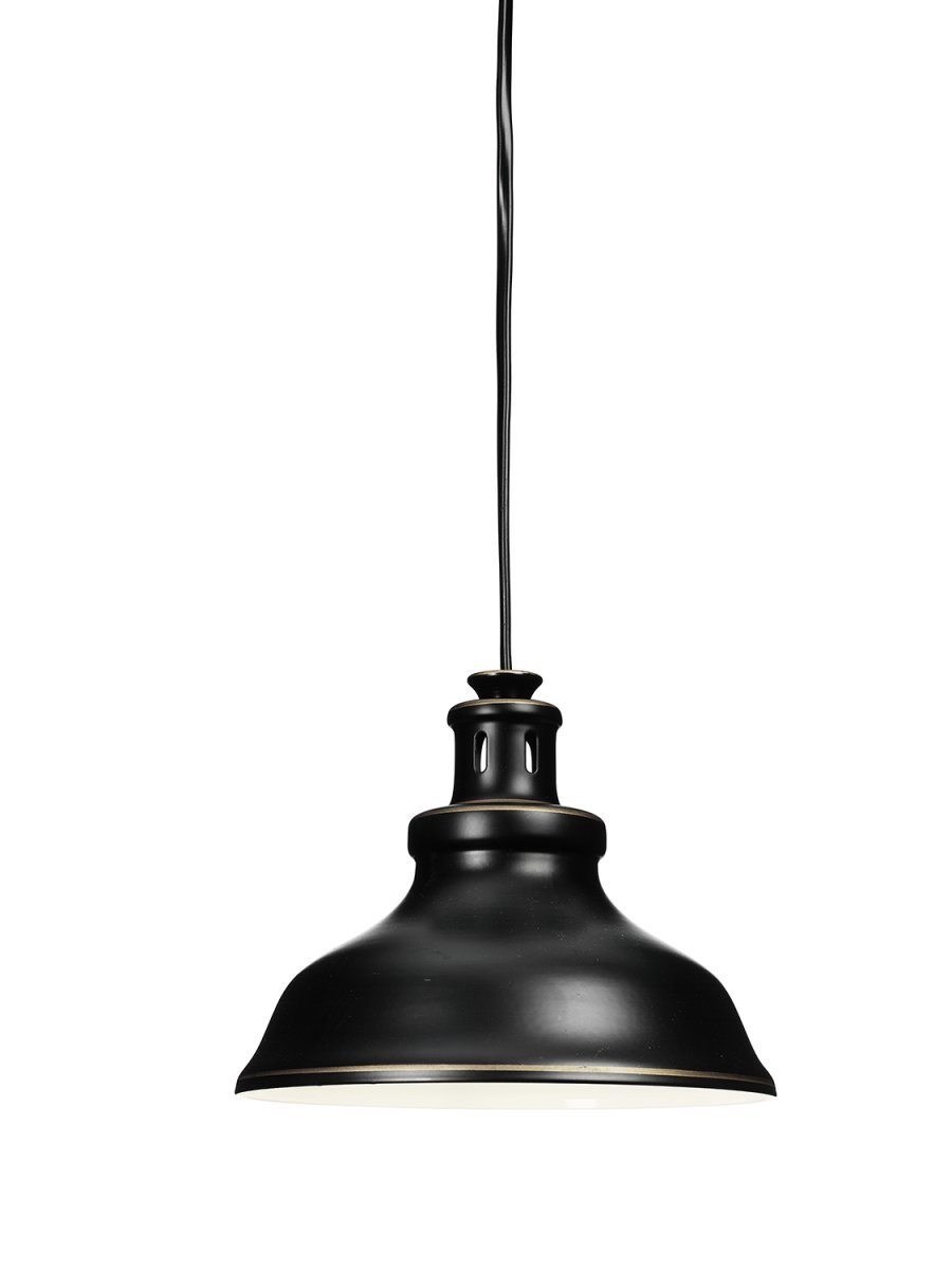 New Haven Ø17 Antikschwarz fensterlampe Von Cottex - Seine robuste Metallkonstruktion und die Kettenaufh&auml;ngung verleihen ihm ein industrielles Flair und eignen sich perfekt, um in der K&uuml;che oder im Esszimmer eine trendige Atmosph&auml;re zu schaffen.