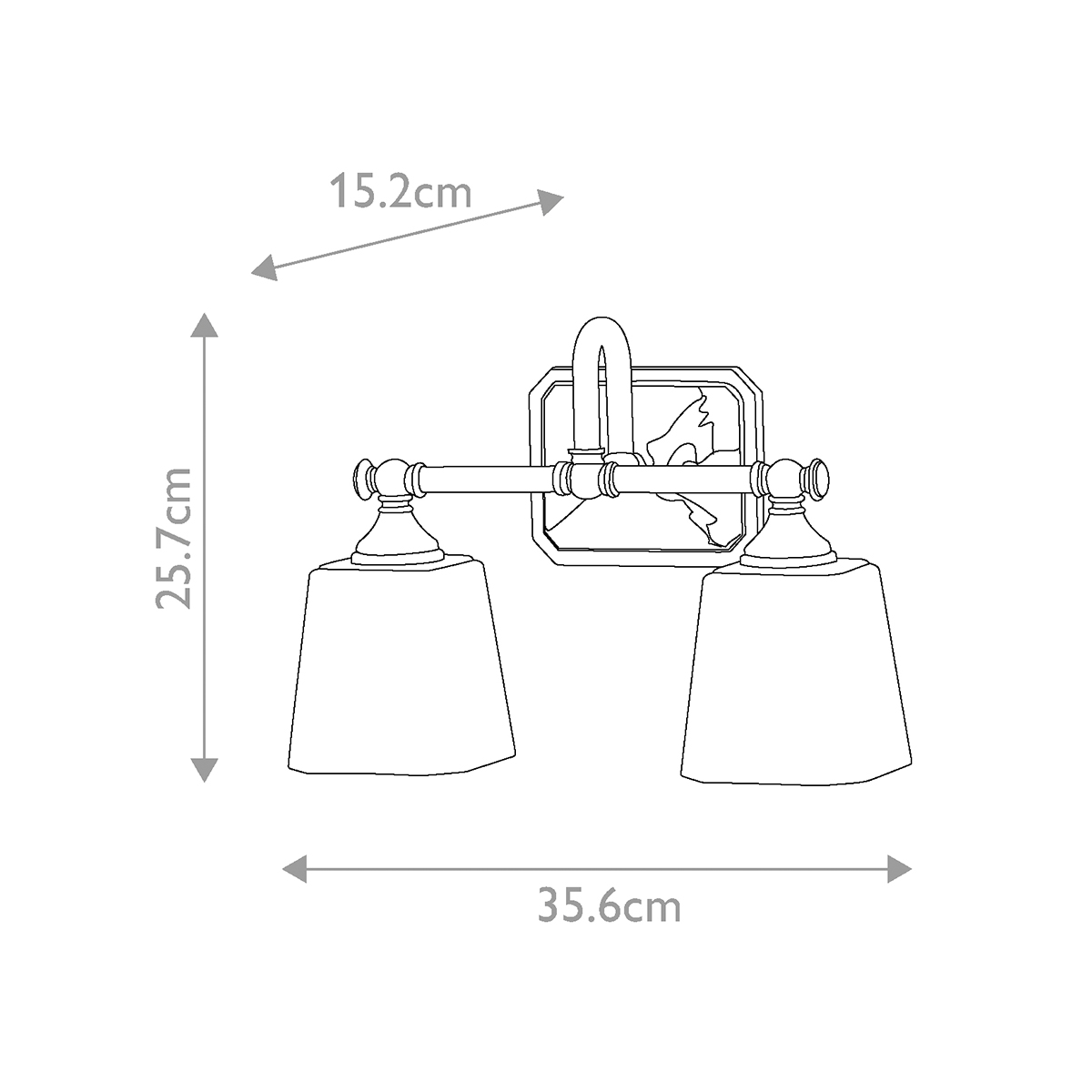 Concord 36cm Chrom badezimmerlampe Von Elstead Lighting - Es ist aus hochwertigem Stahl und Glas gefertigt und verfügt über eine stilvolle Chromoberfläche, die ein luxuriöses Gefühl vermittelt.
