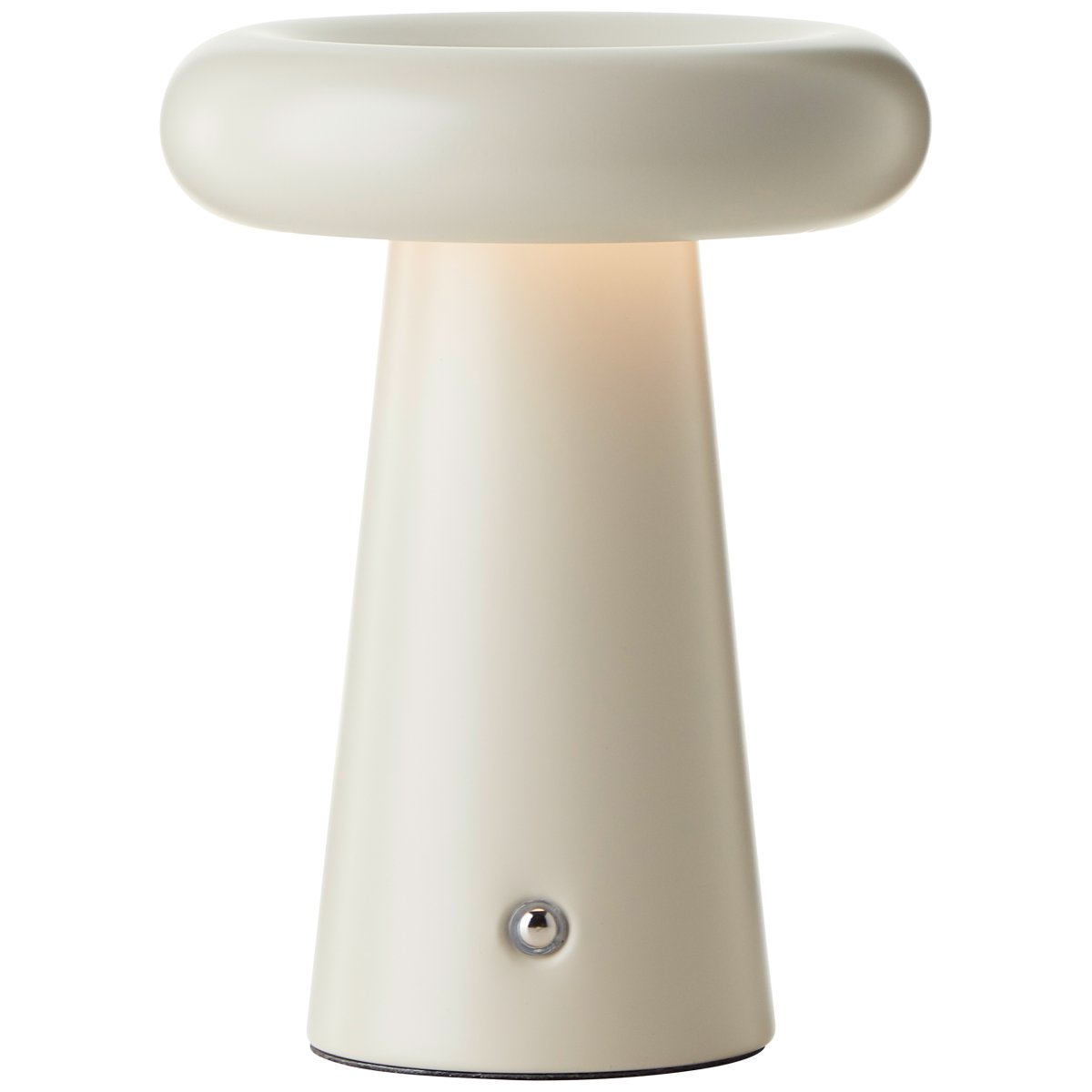 Muffin 18cm Beige tragbare Von Brilliant - Muffin ist eine dekorative tragbare Tischlampe aus beigem Metall.