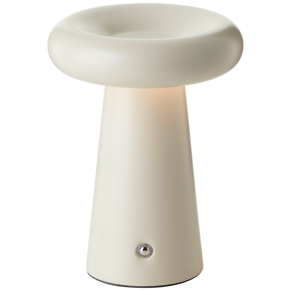 Muffin 18cm Beige tragbare Von Brilliant - Muffin ist eine dekorative tragbare Tischlampe aus beigem Metall.