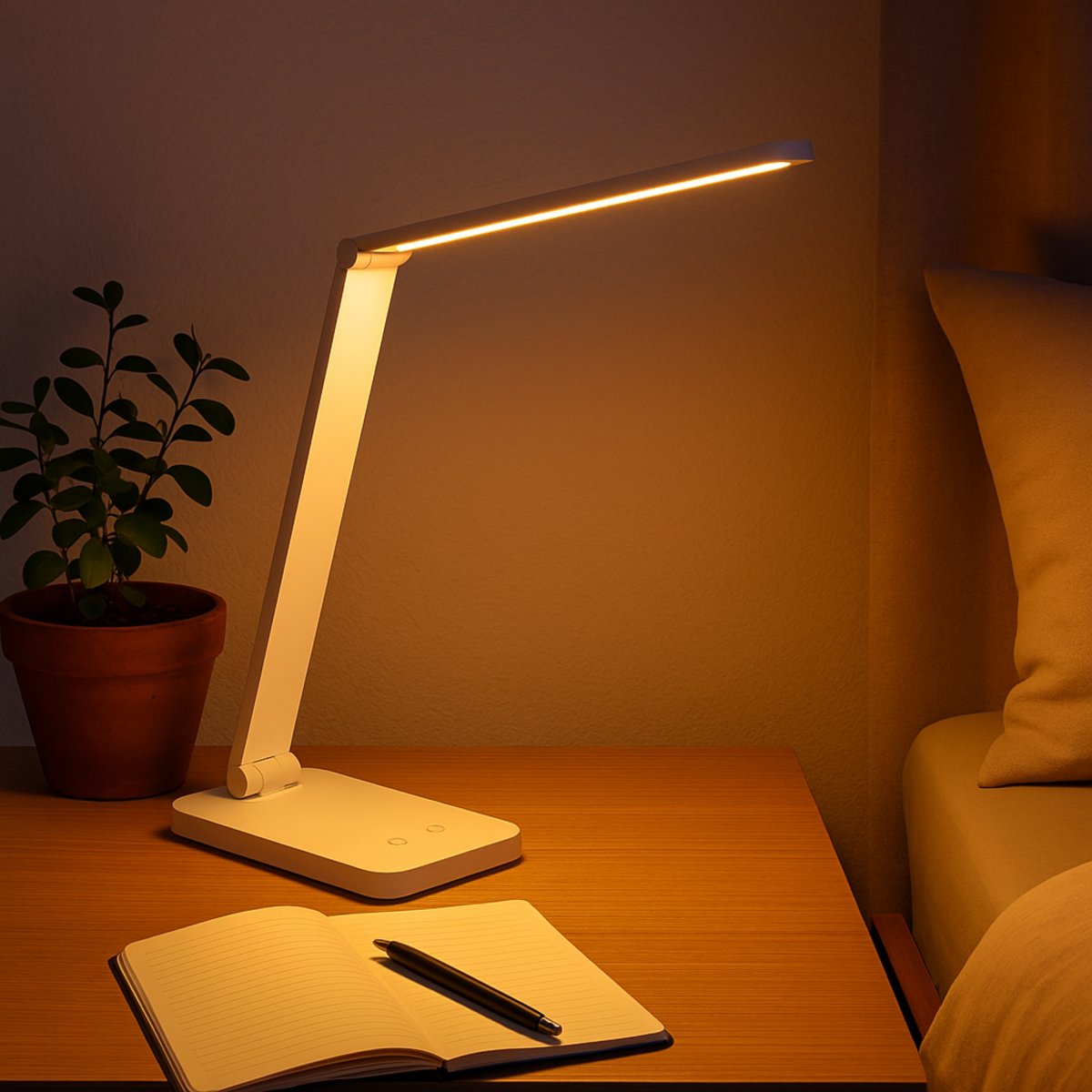 Lomina 38cm Weiß schreibtischlampe Von Brilliant - Dank der USB-C- und USB-Anschlüsse können Sie externe Geräte direkt an der Leuchte aufladen.