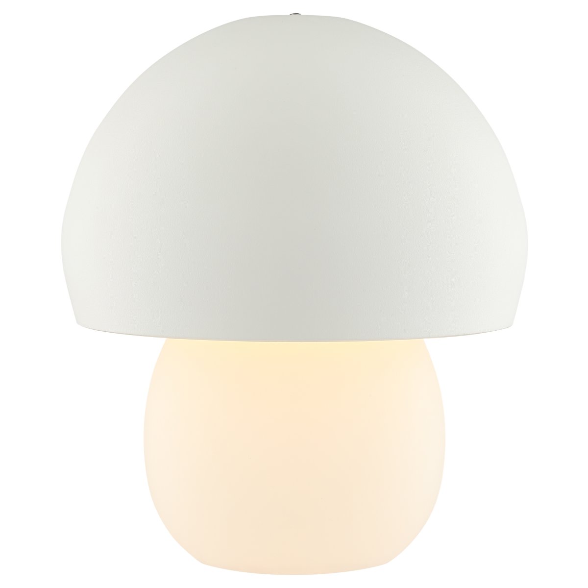 Dupis 24cm Weiß tragbare Von Brilliant - Ihr pilzinspiriertes Design macht sie zu einem dekorativen Element in allen Innenräumen – vom Schlafzimmer über das Wohnzimmer bis hin zur Küche oder Terrasse.
