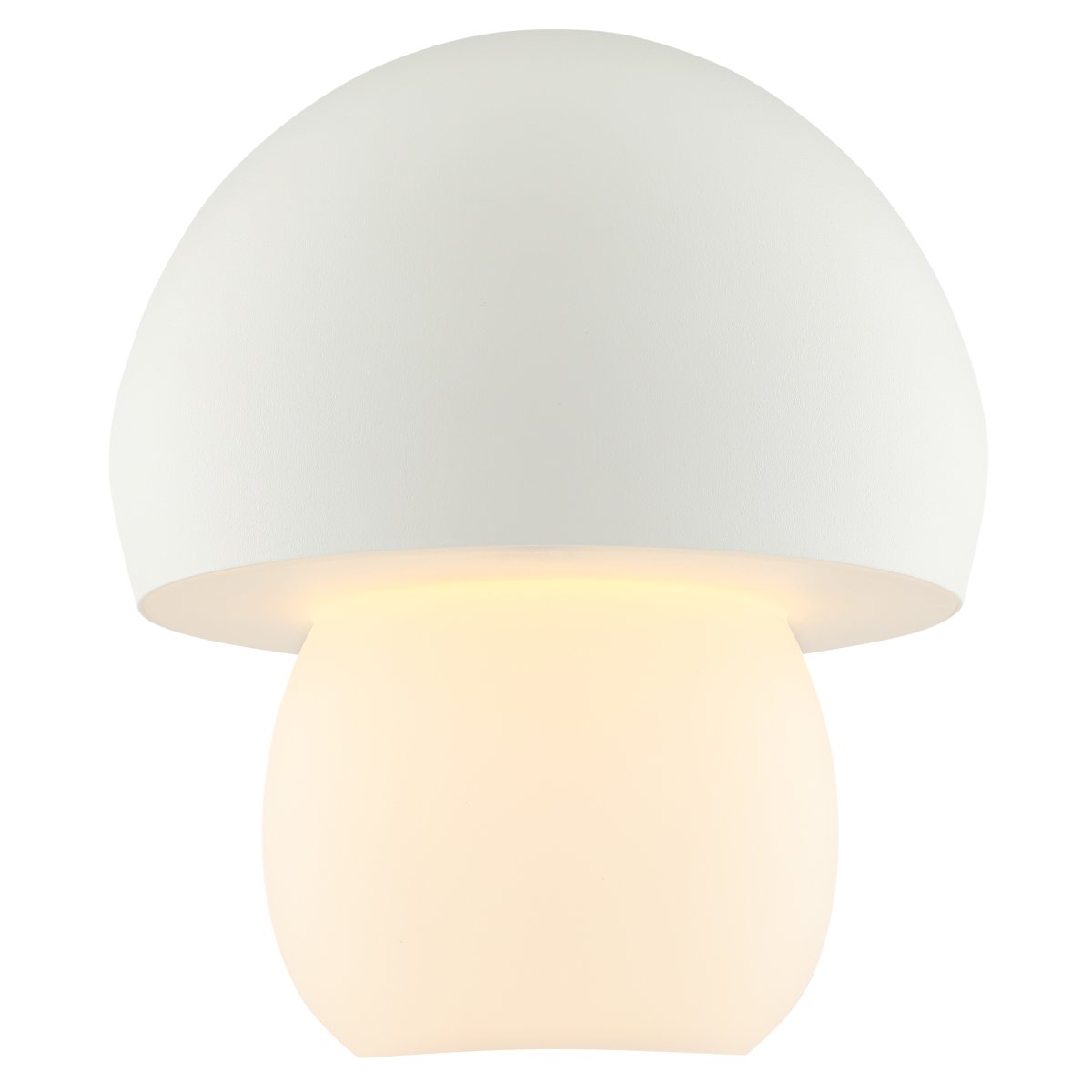 Dupis 24cm Weiß tragbare Von Brilliant - Ihr pilzinspiriertes Design macht sie zu einem dekorativen Element in allen Innenräumen – vom Schlafzimmer über das Wohnzimmer bis hin zur Küche oder Terrasse.