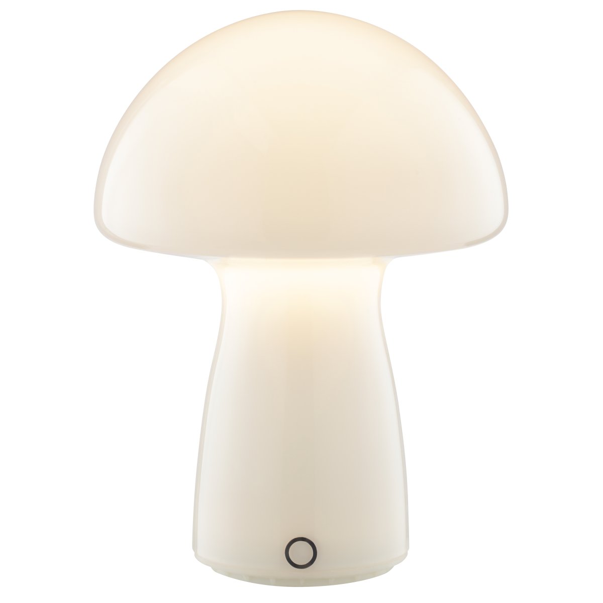 Erik 22cm Weiß tragbare Von Brilliant - Die Leuchte ist über den integrierten Touch-Dimmer am Sockel dreistufig dimmbar, sodass sich die Helligkeit je nach Anlass leicht anpassen lässt.