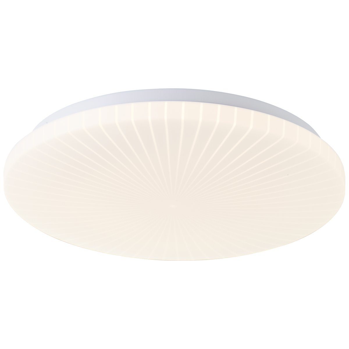 Fenja Ø34 Weiß deckenleuchte Von Brilliant - Die integrierte LED-Lichtquelle erzeugt warmweißes Licht (3000 K) und hat eine Helligkeit von 2600 Lumen – perfekt für eine angenehme und gut beleuchtete Umgebung, beispielsweise in Flur oder Küche.