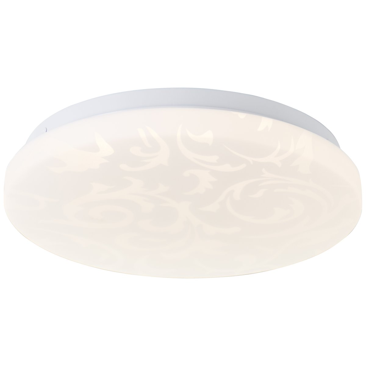Clarica Ø26 Weiß deckenleuchte Von Brilliant - Die integrierte LED-Lichtquelle erzeugt warmweißes Licht (3000 K) und hat eine Helligkeit von 1400 Lumen – perfekt für eine angenehme und gut beleuchtete Umgebung, beispielsweise in Flur oder Küche.