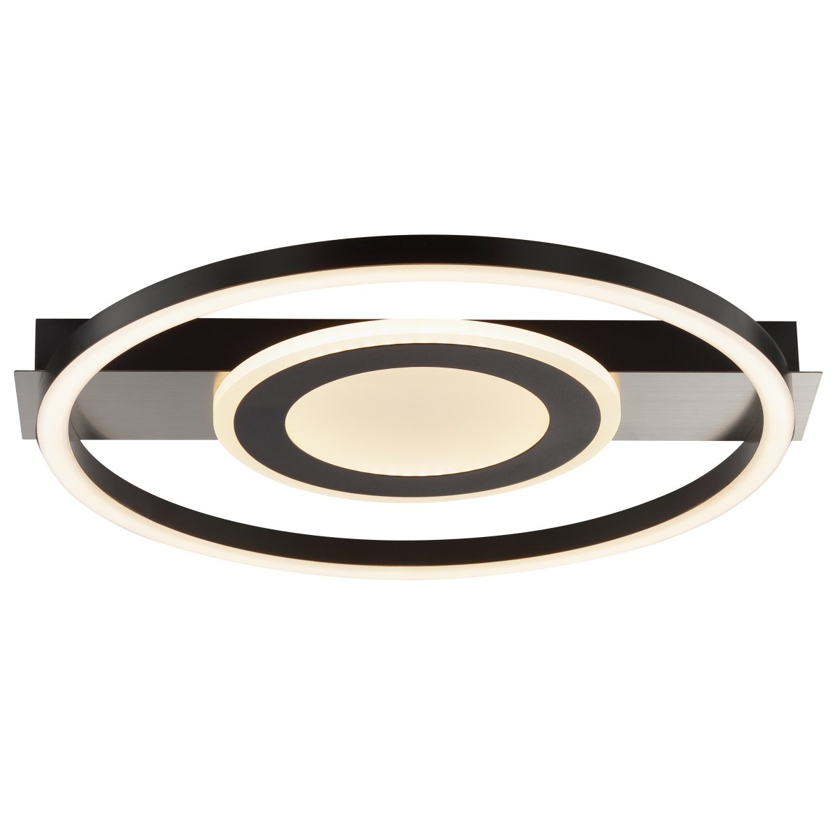 Maureen Ø40 Schwarz deckenleuchte Von Brilliant - Die Kombination aus Material und Farbe verleiht der Leuchte einen edlen Ausdruck, der sowohl in modern eingerichtete als auch in industriell inspirierte Umgebungen passt.