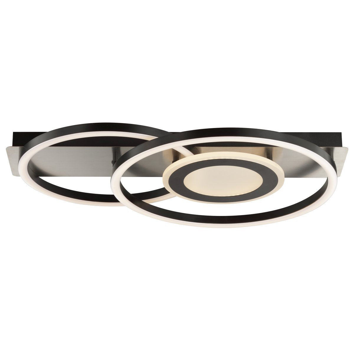 Maureen 55cm Schwarz deckenleuchte Von Brilliant - Die Kombination aus Material und Farbe verleiht der Leuchte einen edlen Ausdruck, der sowohl in modern eingerichtete als auch in industriell inspirierte Umgebungen passt.