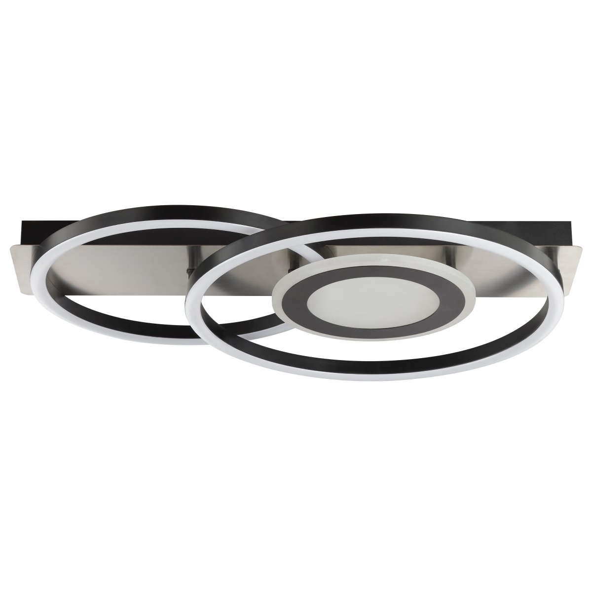 Maureen 55cm Schwarz deckenleuchte Von Brilliant - Die Kombination aus Material und Farbe verleiht der Leuchte einen edlen Ausdruck, der sowohl in modern eingerichtete als auch in industriell inspirierte Umgebungen passt.