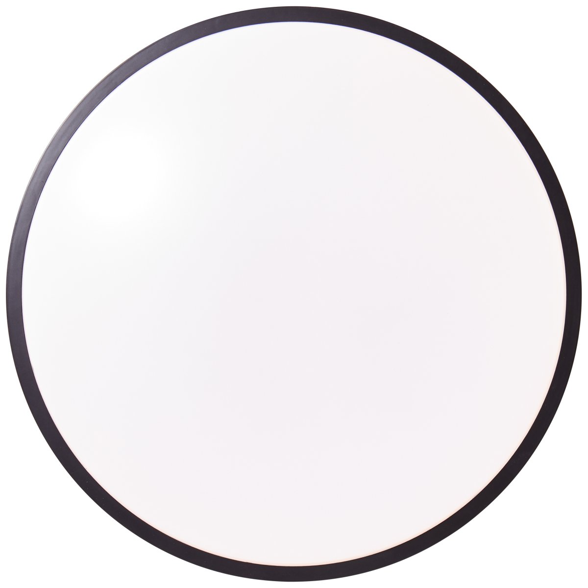 Heida Ø40 Schwarz deckenleuchte Von Brilliant - Der schwarze Rahmen umschlie&szlig;t das LED-Panel, das ein helles Licht ausstrahlt, das sich mit der mitgelieferten Fernbedienung dimmen l&auml;sst.