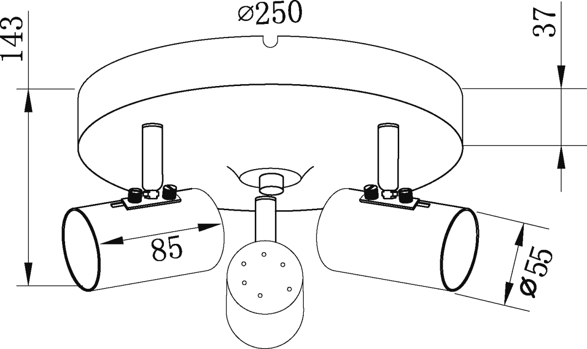 Balder 3 Mattes Messing spotlight Von Aneta Lighting - Balder ist ein moderner Strahler, der Funktion und Stil in einem kompakten Format vereint.
