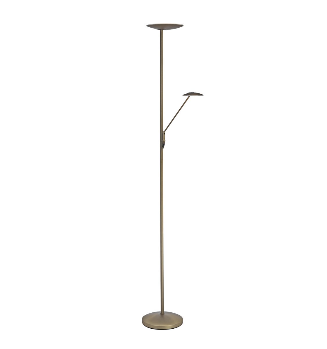 Barone Messing stehlampe Von Texa Design - Ein Dimmer an der Lampe ermöglicht die stufenlose Einstellung von warmweißem Licht (2700 K) bis kaltweißem Licht (4000 K).