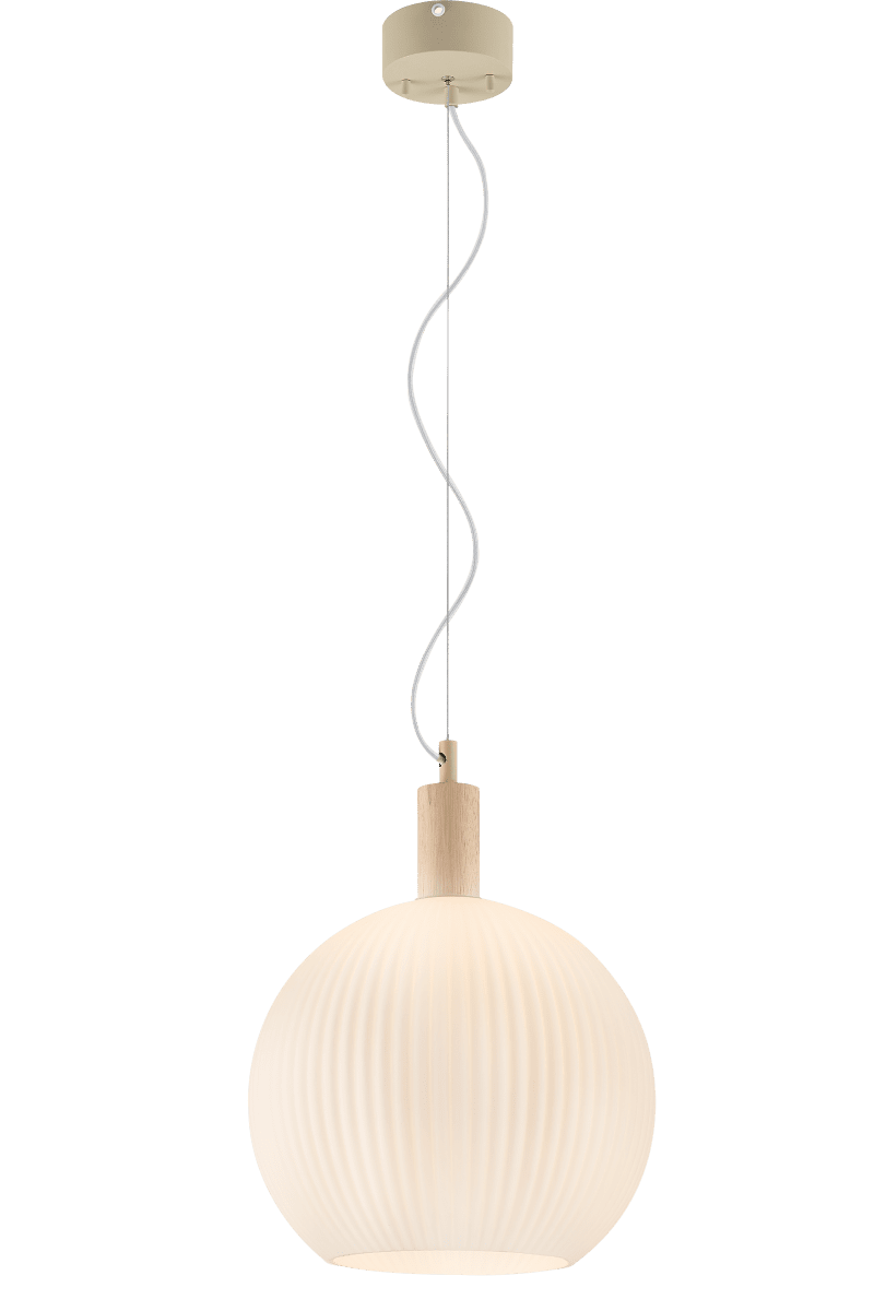 Lapponia Ø35 Weiß hängelampe Von Aneta Lighting - Die Lapponia Deckenleuchte aus Glas und weiß geöltem Holz verleiht Ihrem Zuhause eine natürliche und gemütliche Atmosphäre.