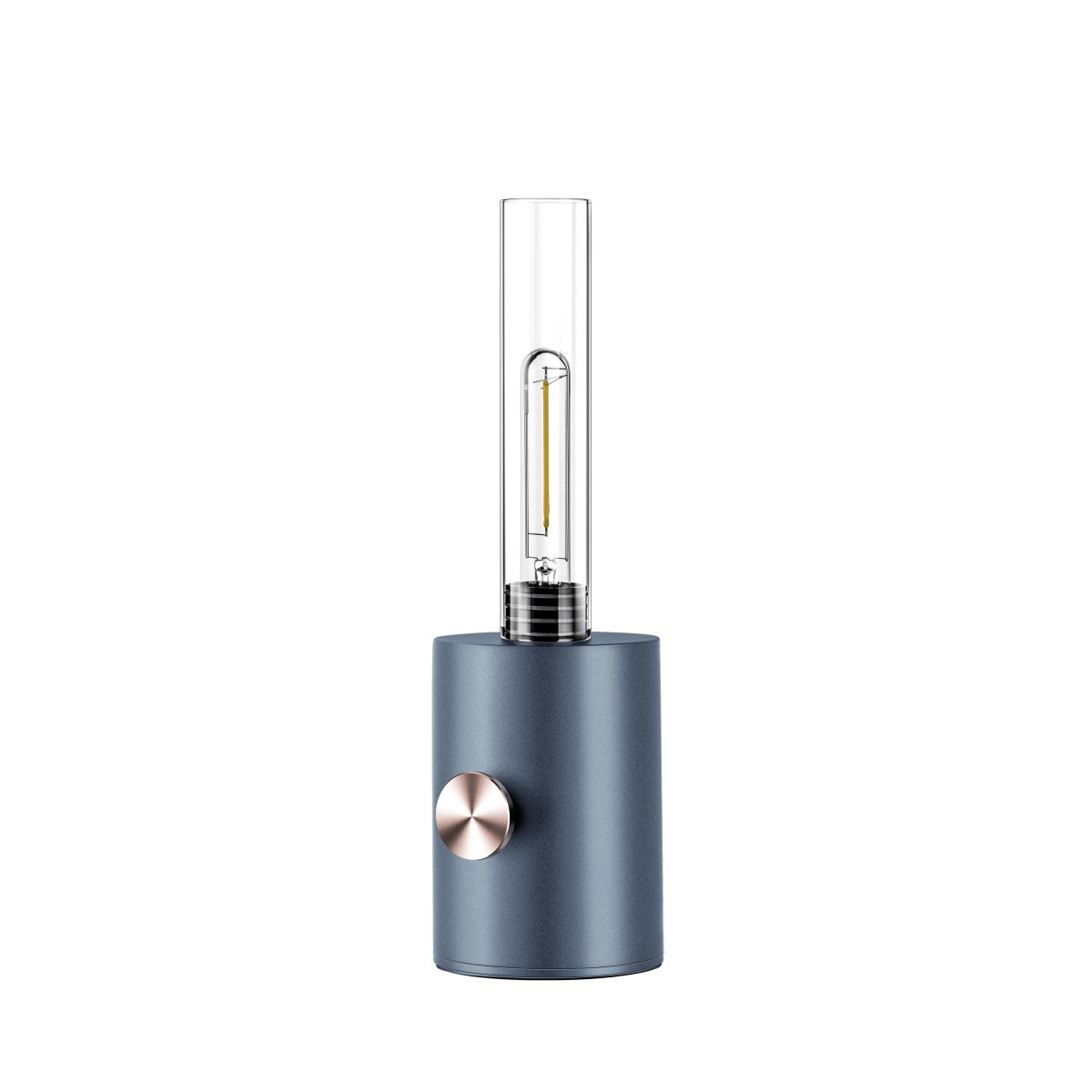 Harbor 28cm Mattes Blau tischlampe Von Herstal - Ein Leuchtturm, der den Weg zum sicheren Hafen der Heimat weist.
