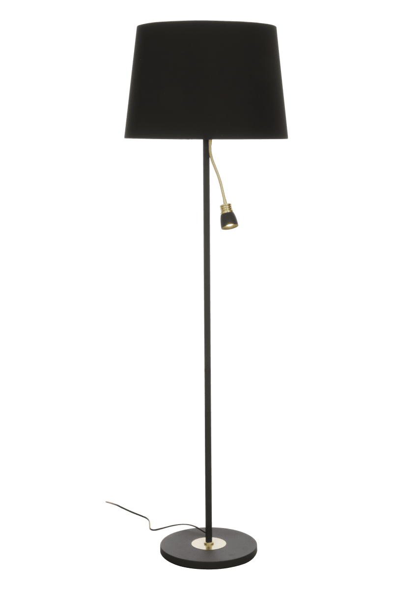 Eketorp Schwarz stehlampe Von Aneta Lighting - 60 W E27-Lichtquelle für den Textilschirm, nicht im Lieferumfang enthalten.